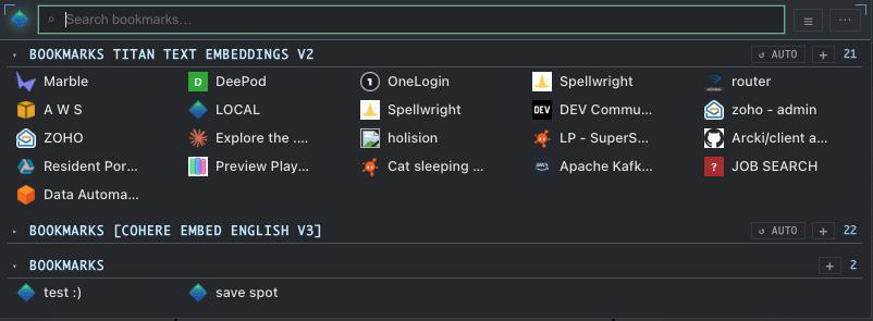 VoidCraft Bookmarks popup — bookmark worlds and their links
